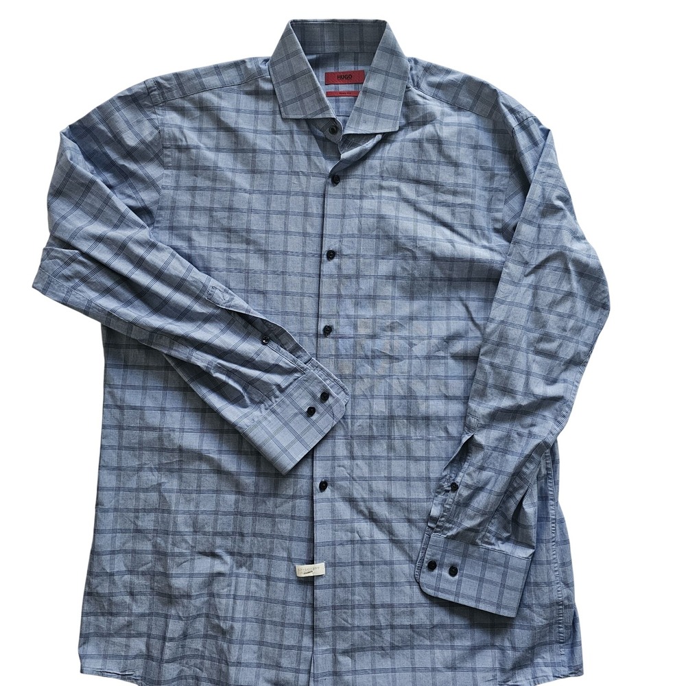 Hugo Boss Mens Sharp Fit Long Sleeve Button Up Shirt Size 16 32/33